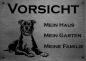 Preview: Edelstahl Warnschild American Pit Bull VORSICHT Hier wache ich!